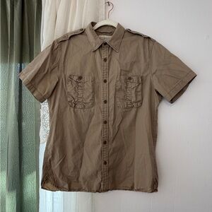 Denim & Supply Ralph Lauren Men XL Safari Military Short Sleeve Button Up Shirt